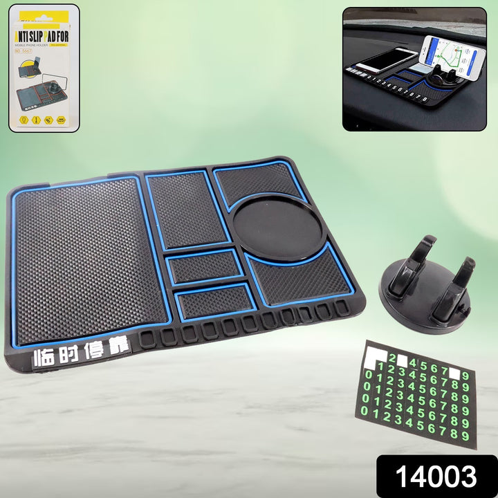 Superior eMart non-slip car dashboard mat with multifunctional design for secure phone and accessory placement