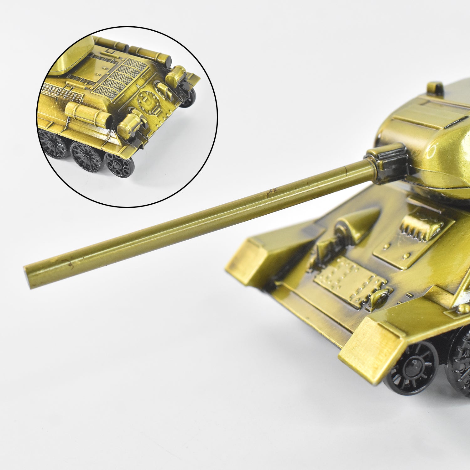 Superior eMart nostalgia tank home decoration in golden finish with detailed features