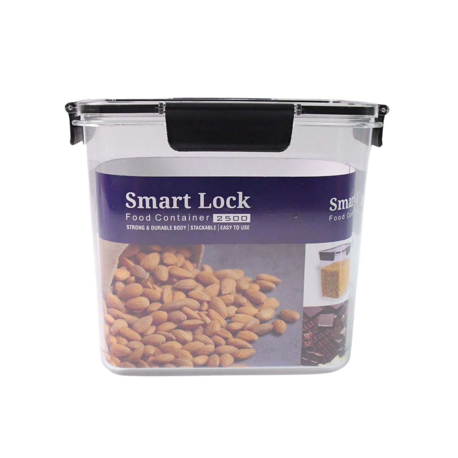 Food Storage Container Airtight Container With Easy Snap Lids (2500ml  1 Pc)