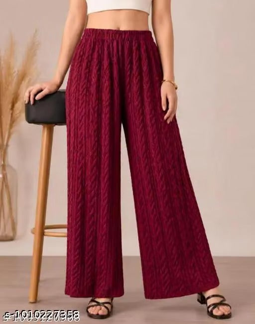 Textured palazzo set croon shasual unique morden plazoo set pack of 2