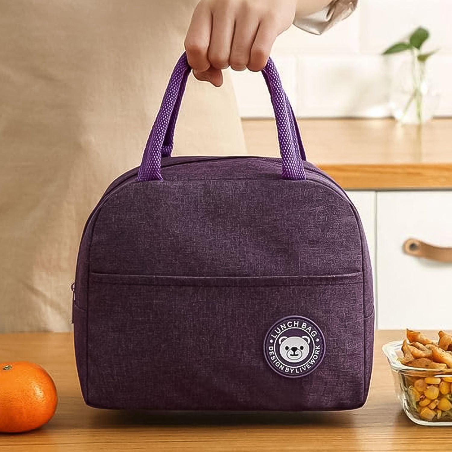 Insulated Lunch Bag With Zipper (1 Pc)