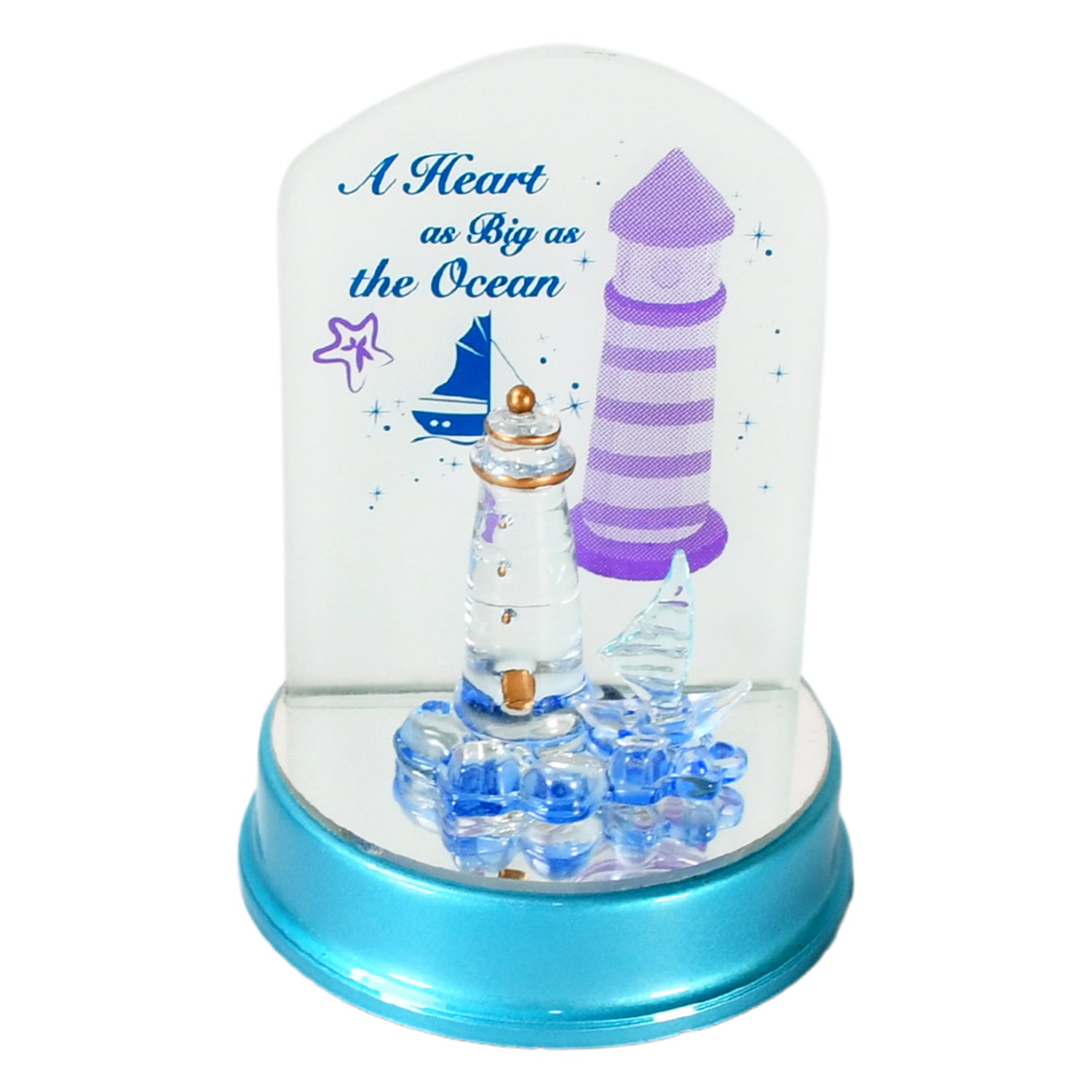 Ocean Lighthouse night light with decorative lighthouse and blue accents for calming home decor