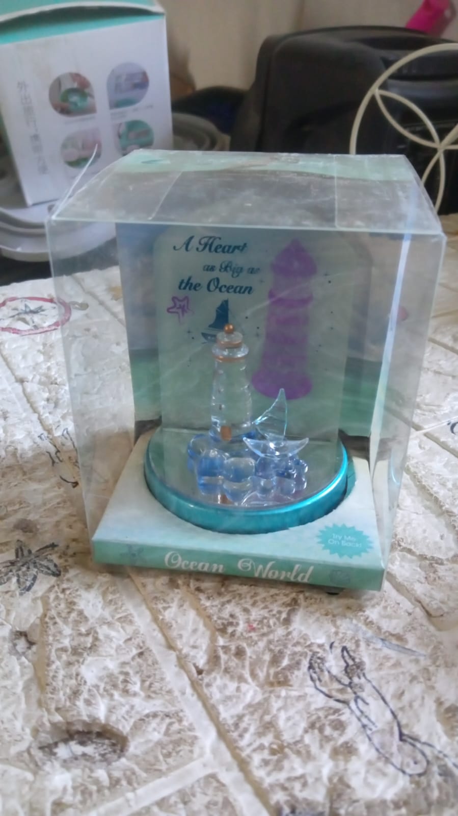 Ocean Lighthouse night light in a decorative box, perfect for home decor lovers