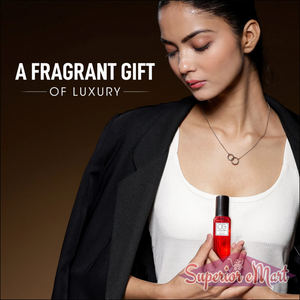 Og Beauty luxury perfume gift set featuring elegant packaging and a stylish model showcasing the fragrance