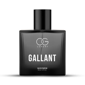 Og Beauty Gallant Eau De Parfum in a sleek black bottle, 50ml size for a luxurious fragrance experience