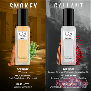 Superior eMart luxury perfume gift set featuring Smokey and Gallant fragrances in elegant bottles