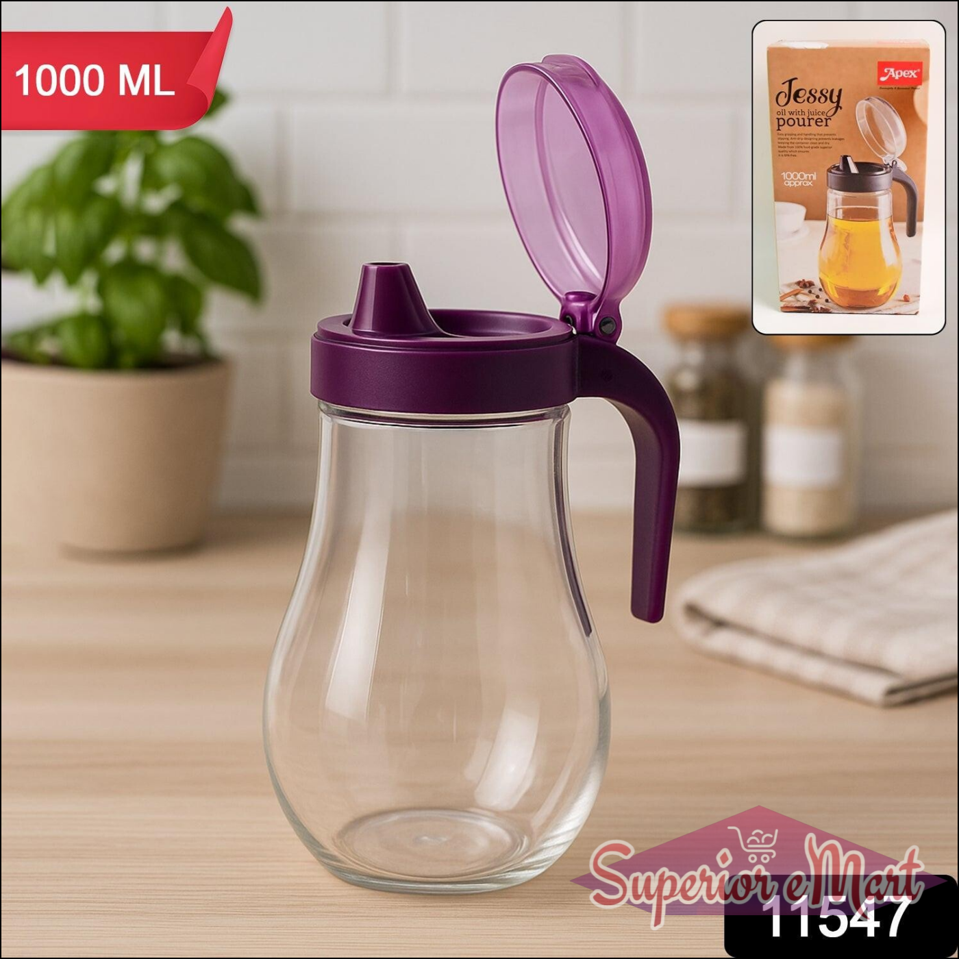 Oil And Juice Pourer Dispenser 1000ml (1 Pc) - Superior eMart