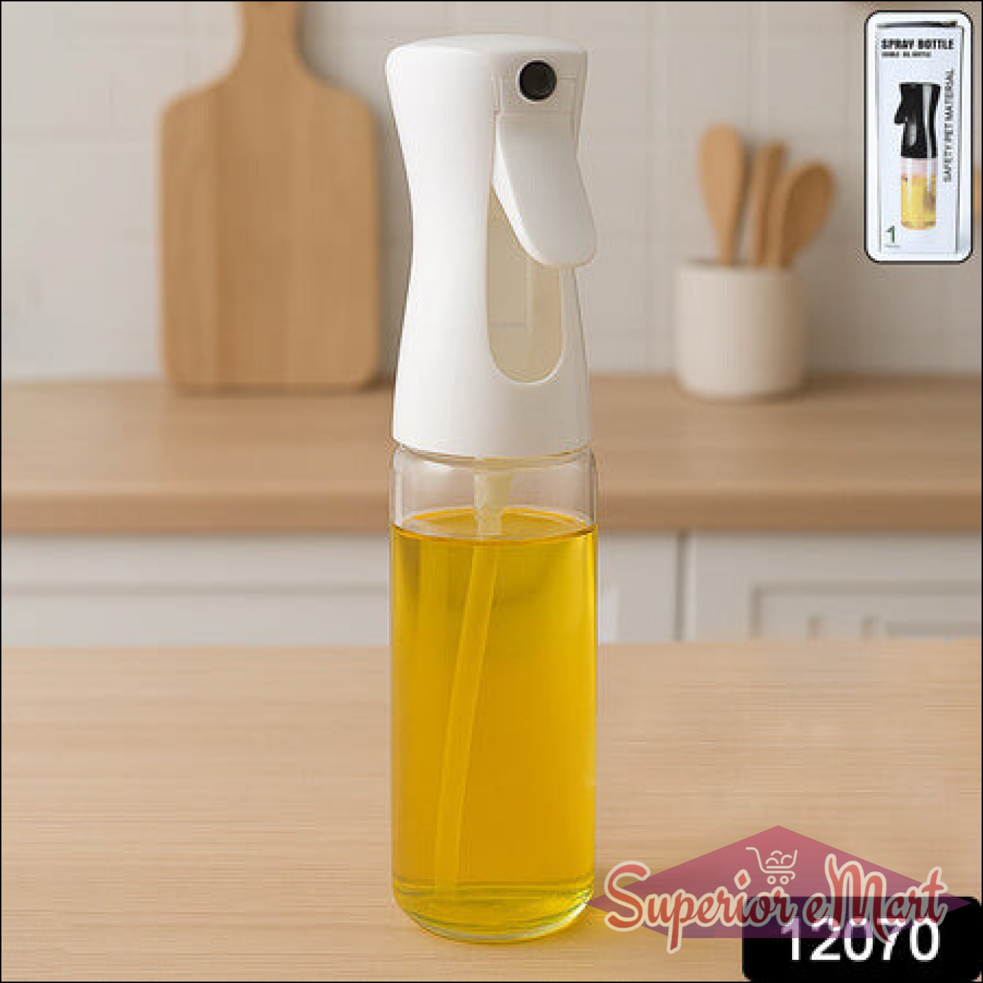 Superior eMart oil spray bottle for cooking with a convenient design for even oil distribution