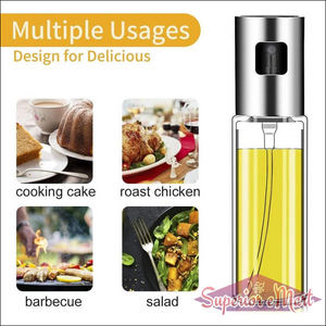 Glass oil sprayer for cooking with multiple usages for salad, barbecue, and roast chicken