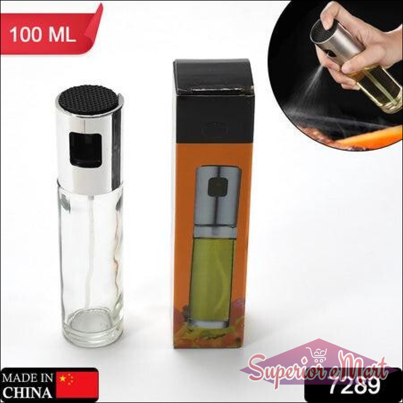 Glass oil sprayer for cooking with a sleek design and easy spray mechanism, ideal for precise oil application