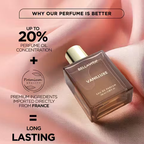 BELLAVITA VANILLUXE Perfume for Men & Women|Floral & Musky Notes|Long Lasting Fragrance| Eau de Parfum - 100 ml  (For Men & Women)