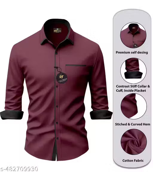 Men Regular Fit Solid Shirt
