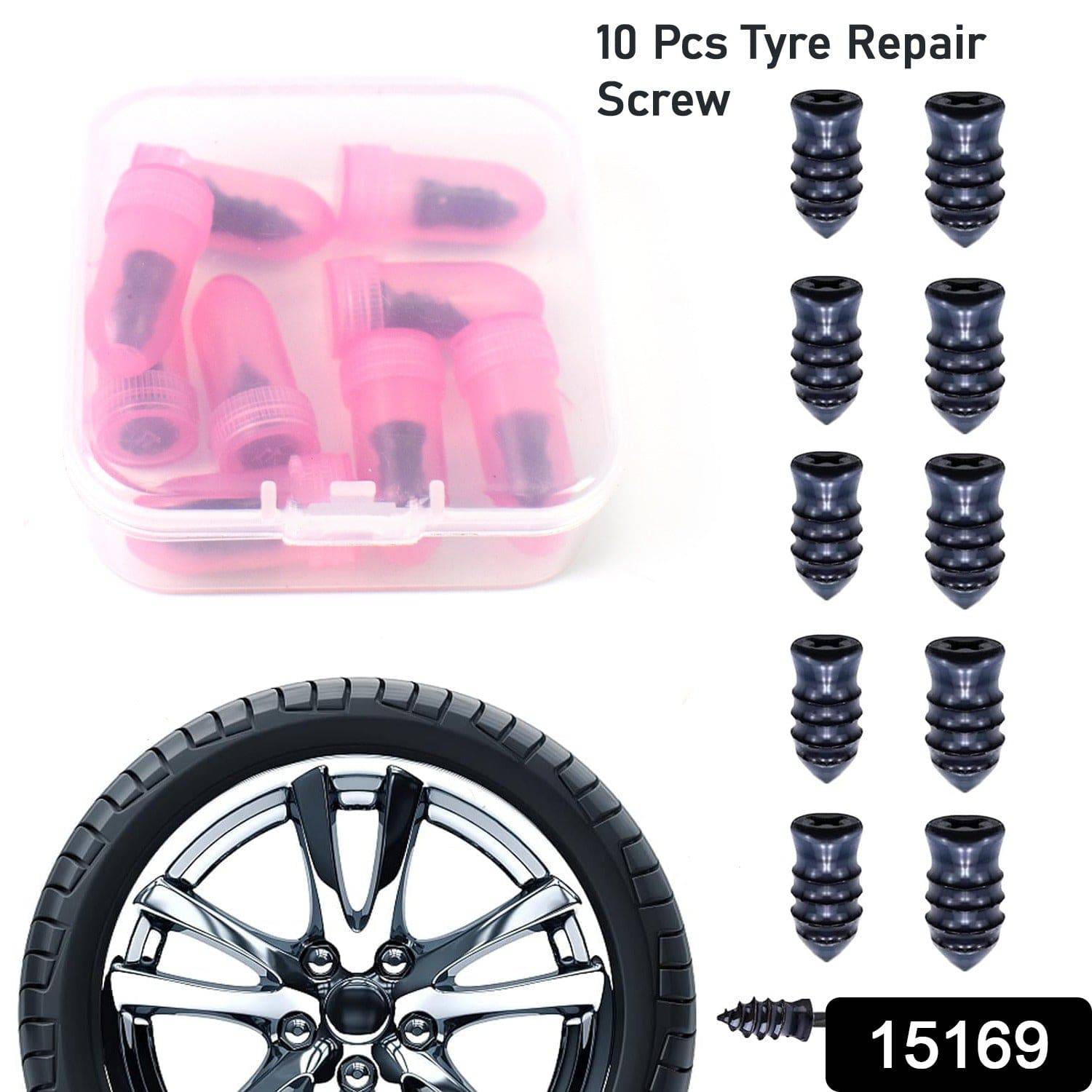 Tire Repair Rubber Nail Car Tire Repair Nails Tire Repair Pink (10 Pcs Set) - Superior eMart