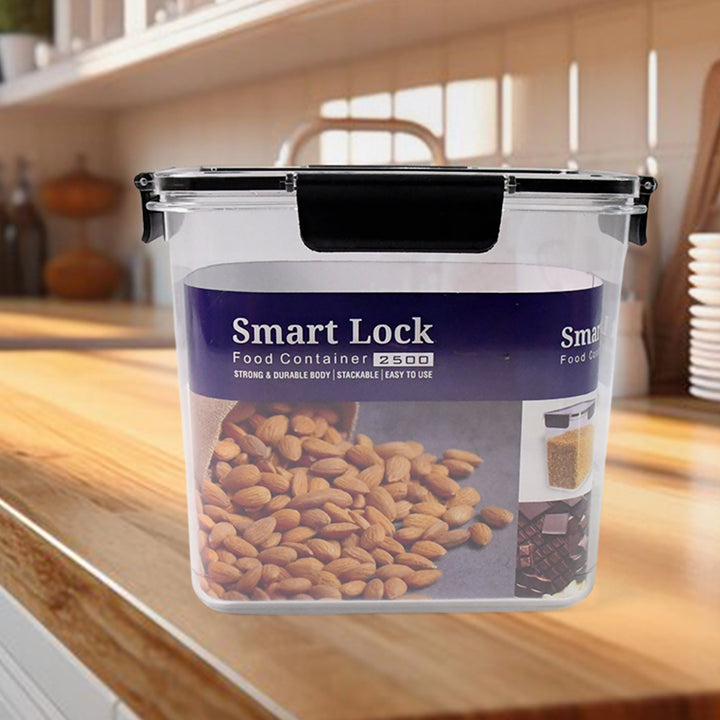Food Storage Container Airtight Container With Easy Snap Lids (2500ml  1 Pc)