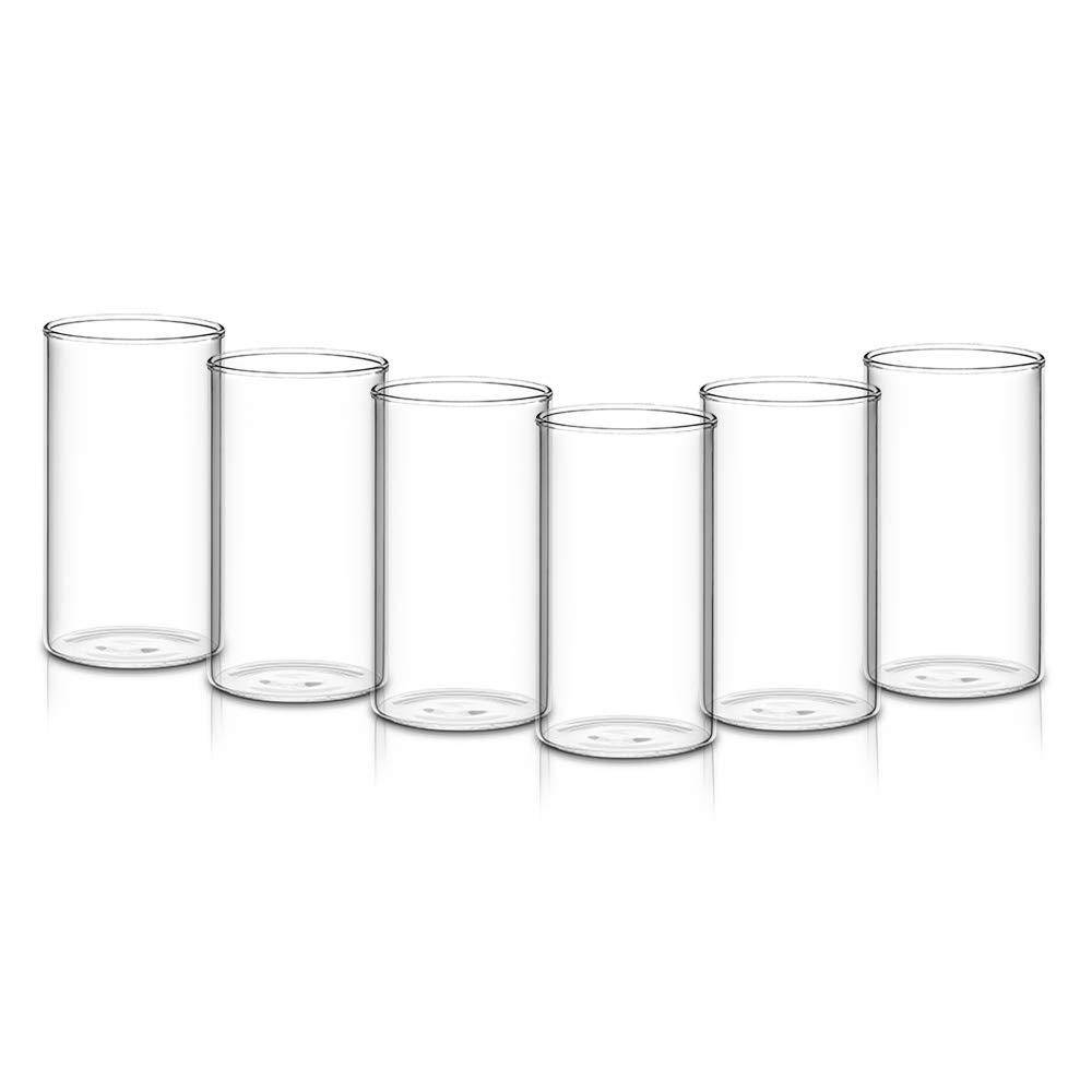 2343 Heavy Unbreakable Stylish Plastic Clear Look Fully Transparent Glasses Set 330ml (6pcs) - Superior eMart