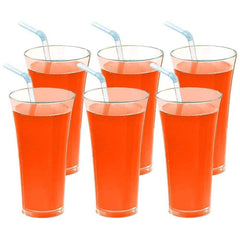 0630 Stylish Look Plastic Juicy Glass Transparent Glasses Set 300ml (6pcs) - Superior eMart