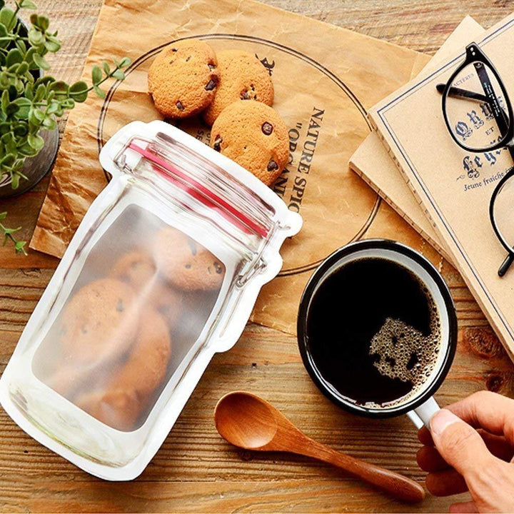 Reusable Airtight Seal Food Storage Mason Jar Zipper (500ml)