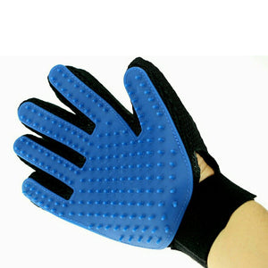 Superior eMart deshedding glove in blue for effective pet grooming and shedding control