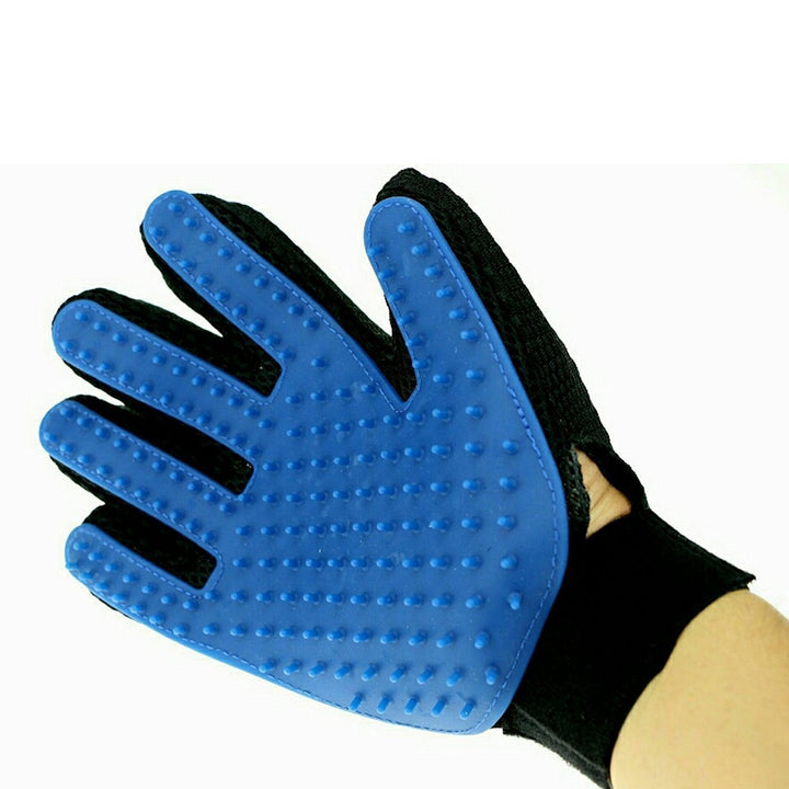 Superior eMart deshedding glove in blue for effective pet grooming and shedding control