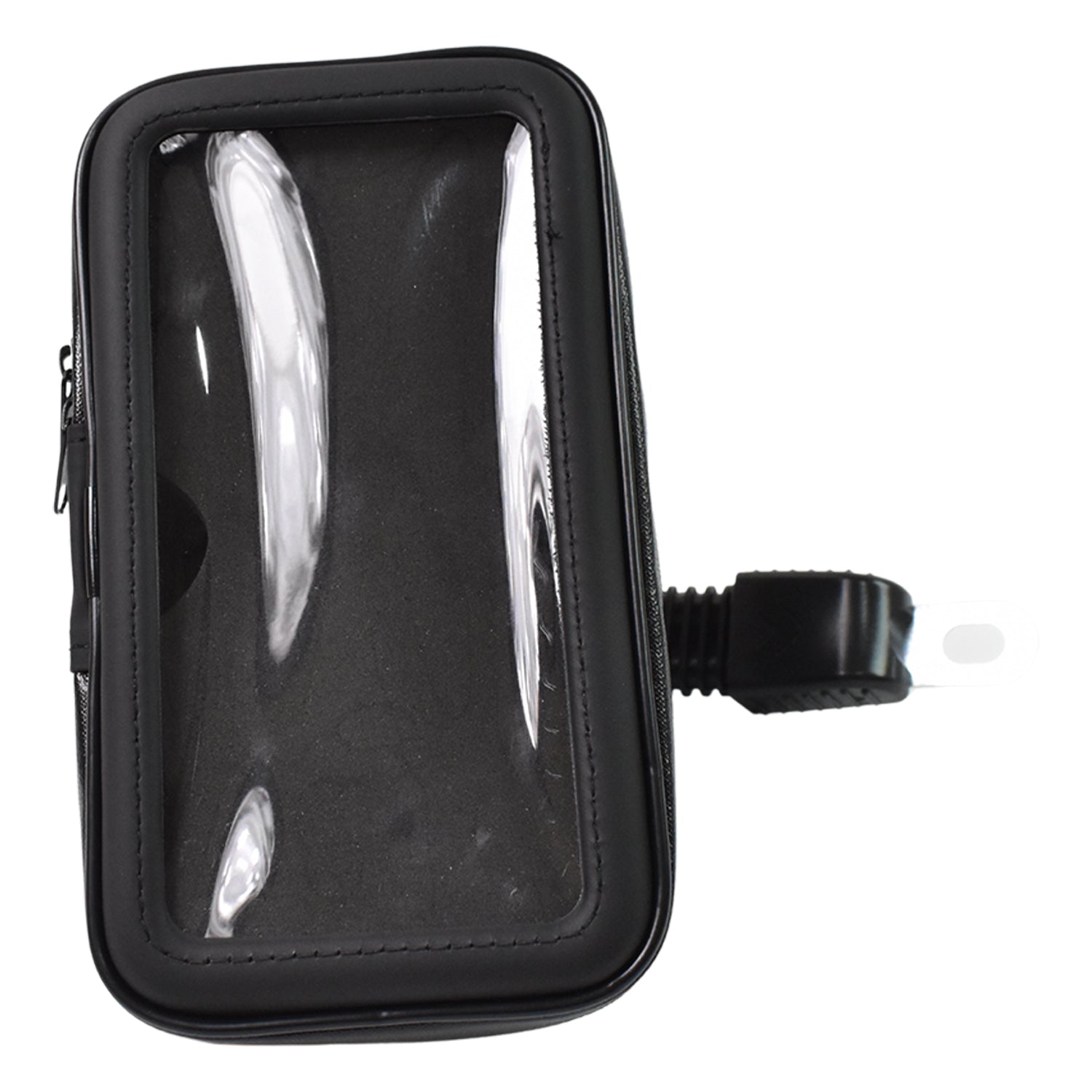 Durable phone holder case for cycling with transparent touchscreen cover and secure mounting strap