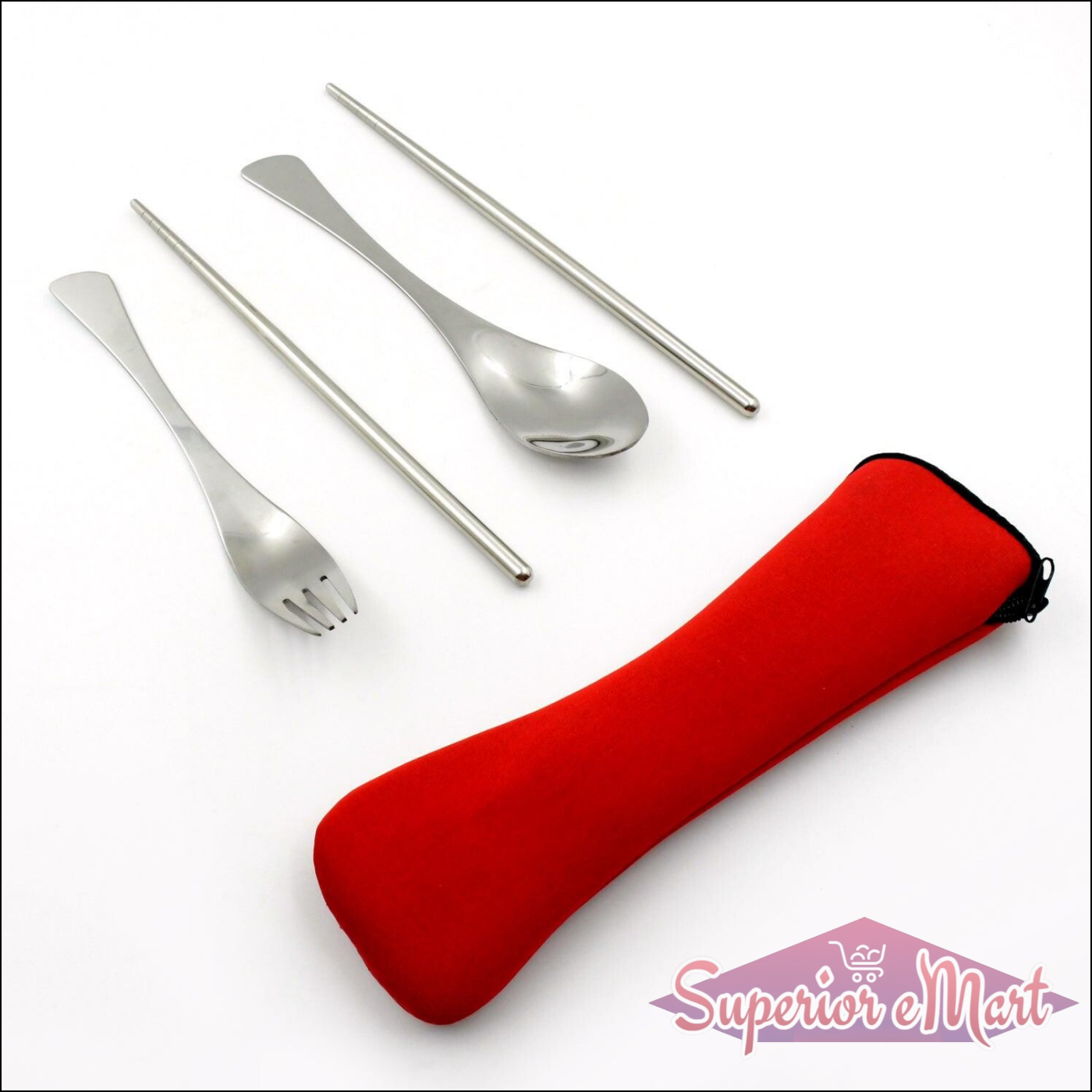 Picnic Cutlery Set with Case - 4 Pcs - Superior eMart