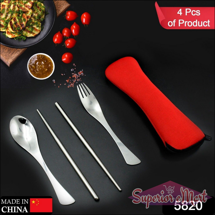 Picnic Cutlery Set with Case - 4 Pcs - Superior eMart