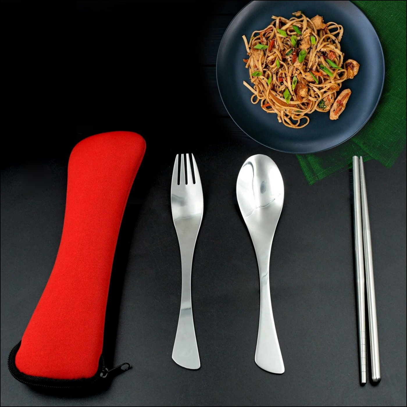 Picnic Cutlery Set with Case - 4 Pcs - Superior eMart