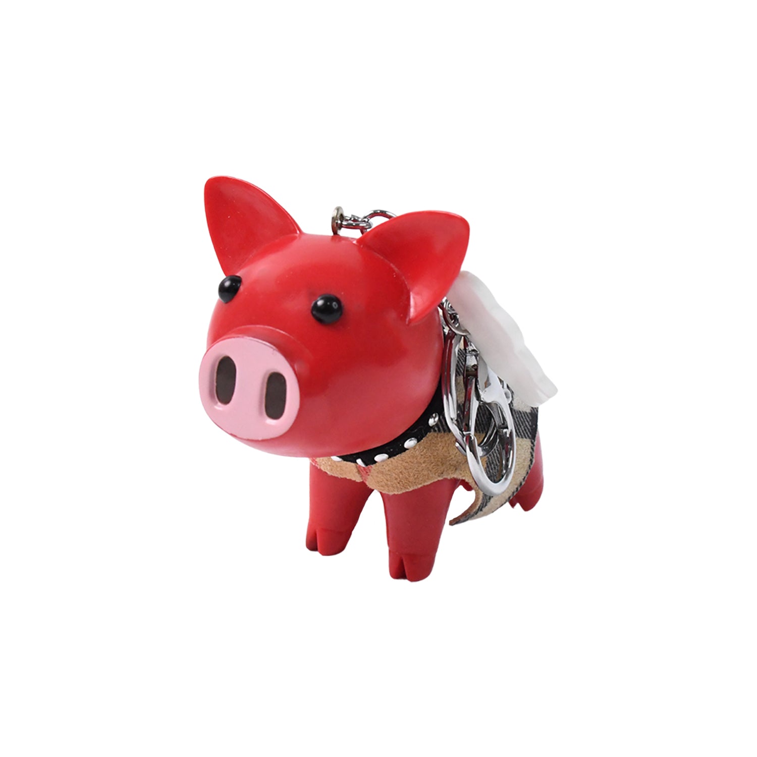 Cute red pig charm accessory with a keychain, perfect for adding fun to your home decor