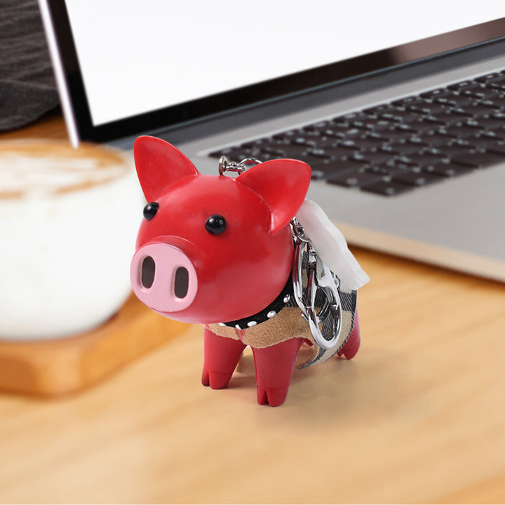 Cute pig charm accessory designed for keychains, perfect for adding personality to your decor