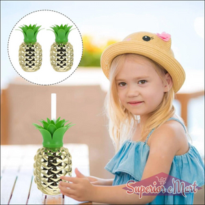 Fun pineapple cup with straw for kids, perfect for summer drinks and tropical themes