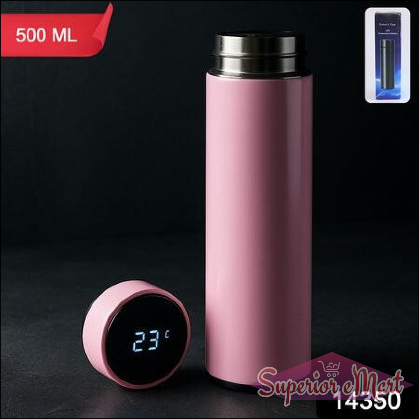 Pink Vacuum Insulated Water Bottle (1 Pc  500ml) - Superior eMart