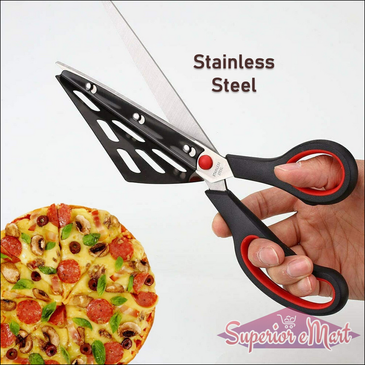 Pizza Cutter Scissors, Plastic Handle With Removable Spatula - Superior eMart