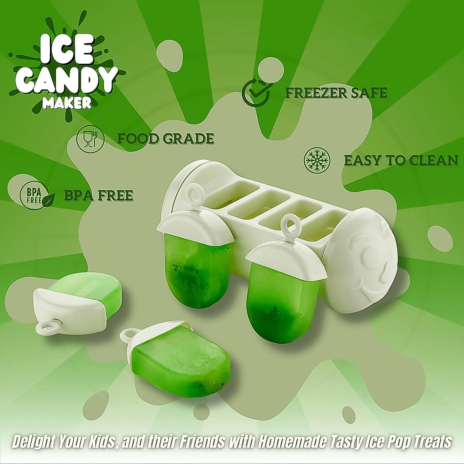 Plastic Ice Candy Maker 4 Compartment  Grid Kulfi Candy (1 Pc) - Superior eMart