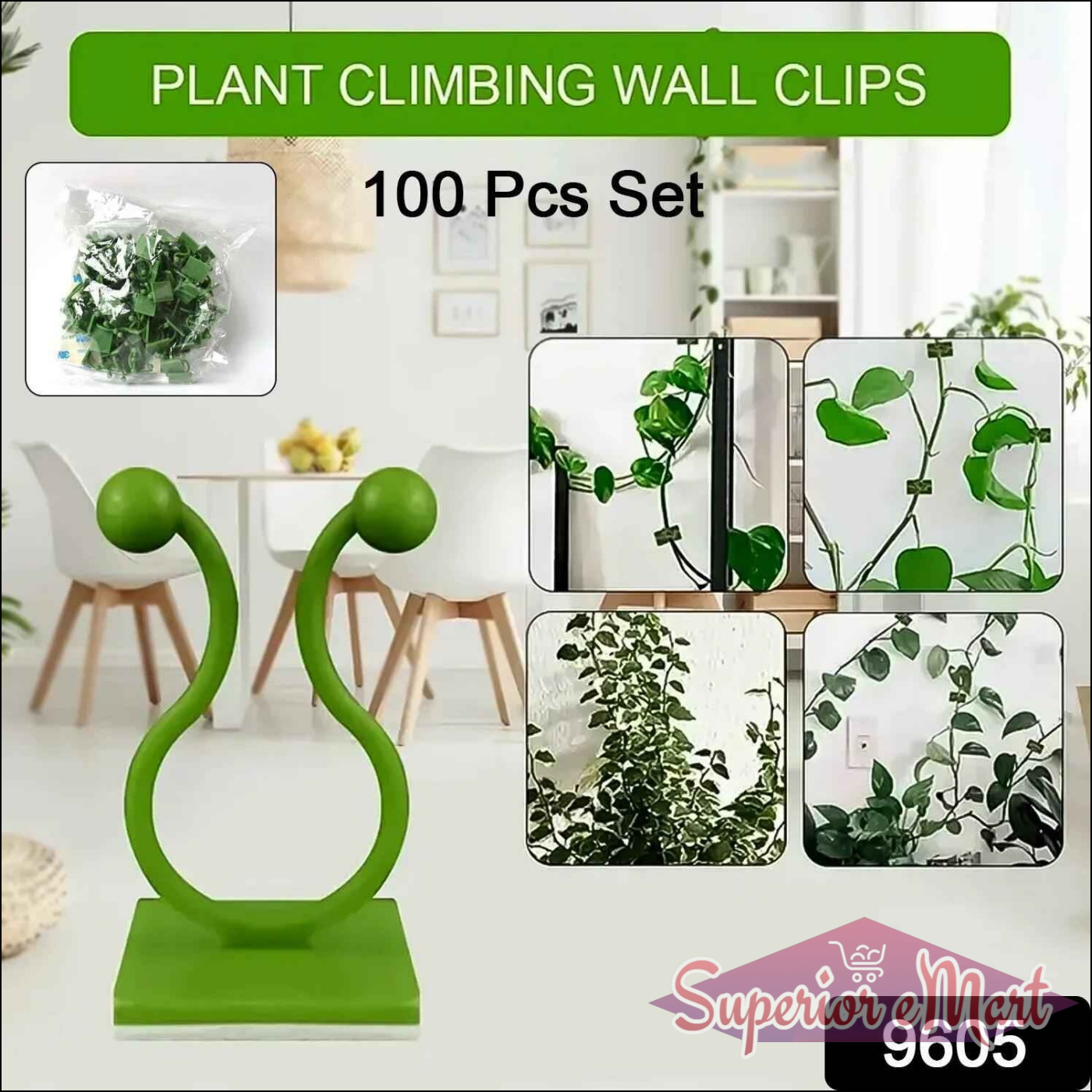 Plant Climbing Wall Clips - 100 Pcs Set