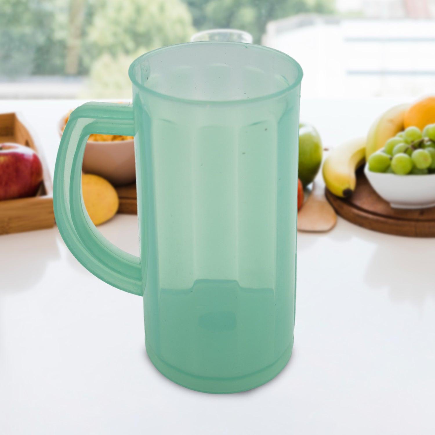 Transparent plastic coffee mug with handle ideal for casual dining and outdoor use