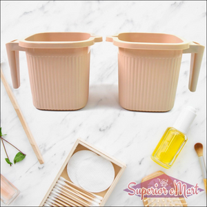 Plastic Square Bath Water Mug (4 Pc  1000 Ml  Mix Color) - Superior eMart