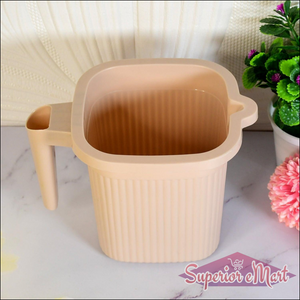 Plastic Square Bath Water Mug (4 Pc  1000 Ml  Mix Color) - Superior eMart