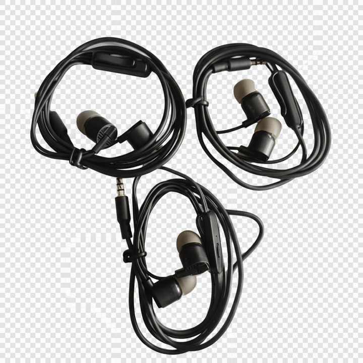 Wired Earphones Pack of 3 - Back Color