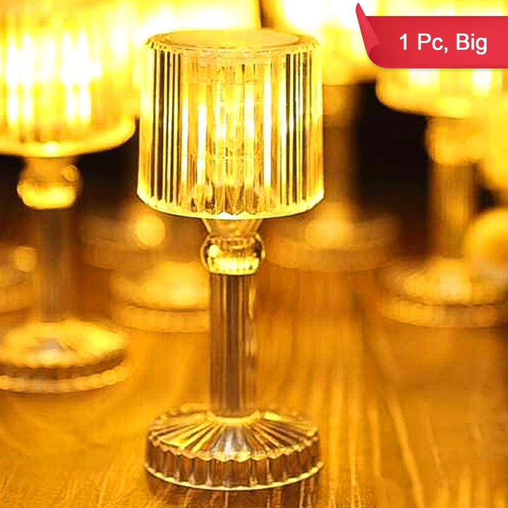 Elegant portable acrylic LED desk lamp with a vintage design for stylish home decor