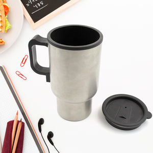 Superior eMart portable car kettle for travel in stainless steel design with a removable lid