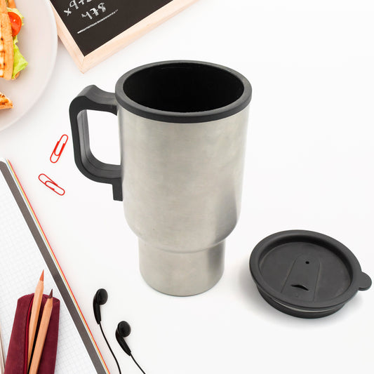 Superior eMart portable car kettle for travel in stainless steel design with a removable lid