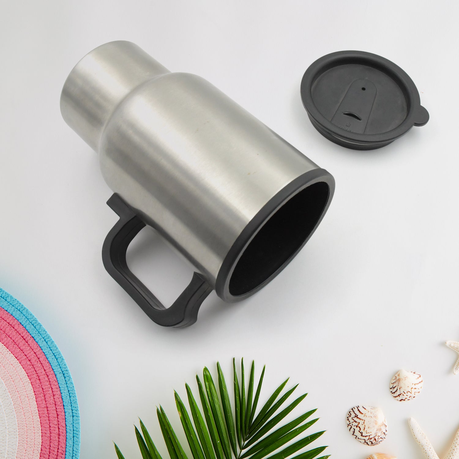 Superior eMart portable car kettle for travel made of stainless steel with a secure handle