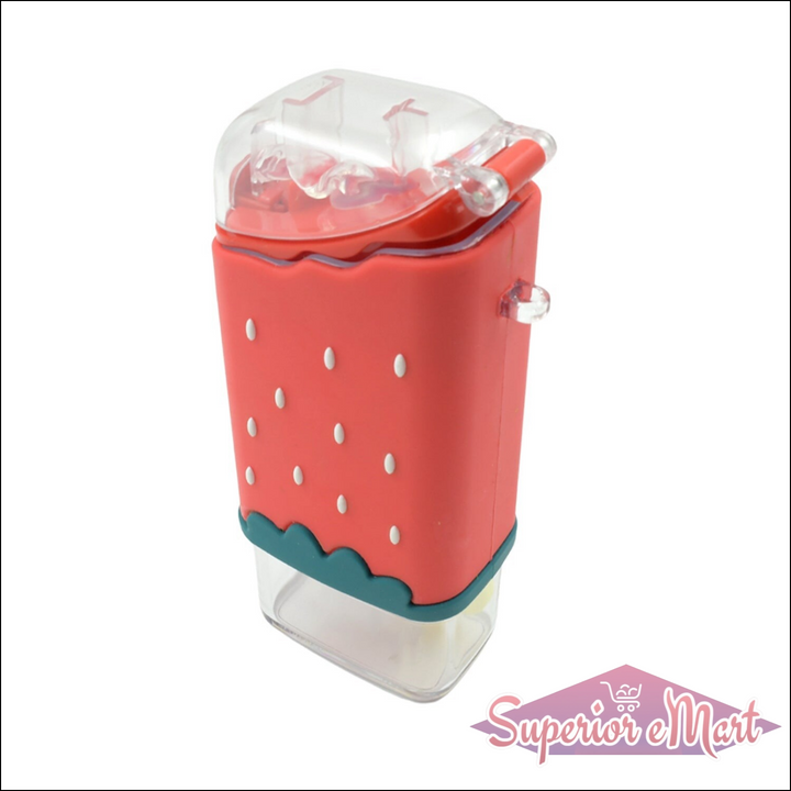 Portable Cute Water Bottle for Kids, Unique Ice Cream Shape water cup, sicle Shaped Plastic Kettle with Straw, Adjustable Shoulder Strap, BPA free, Leakproof (300 ML) - Superior eMart