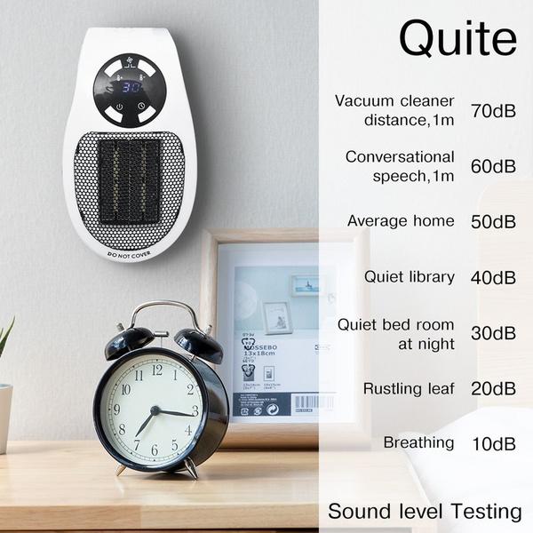 Portable electric heater with digital display and quiet operation for home comfort
