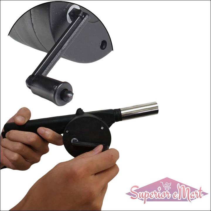 Portable Hand Crank Air Blower Fan For Charcoal Grill Bbq - Superior eMart