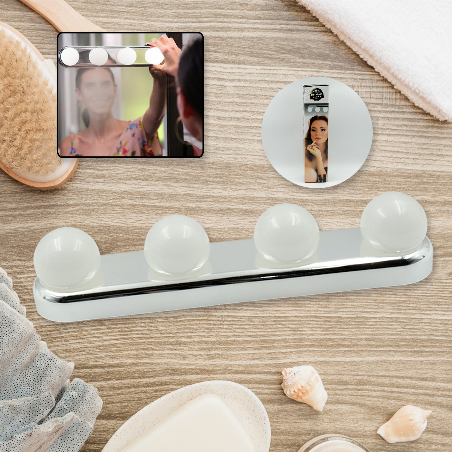 Portable makeup light kit with adjustable bulbs for perfect lighting during makeup application