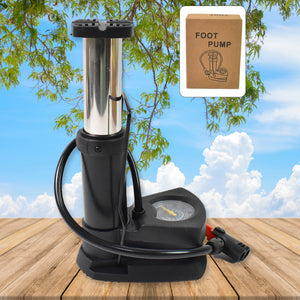 Superior eMart portable mini bike pump with pressure gauge for easy tire inflation