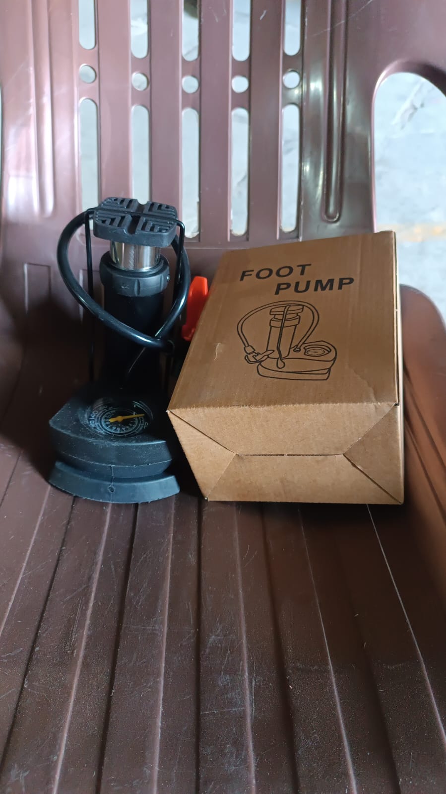 Superior eMart portable mini bike pump with foot pump design and packaging for easy tire inflation