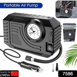 Superior eMart portable tire inflator 12v with pressure gauge and versatile nozzle attachments for easy tire inflation