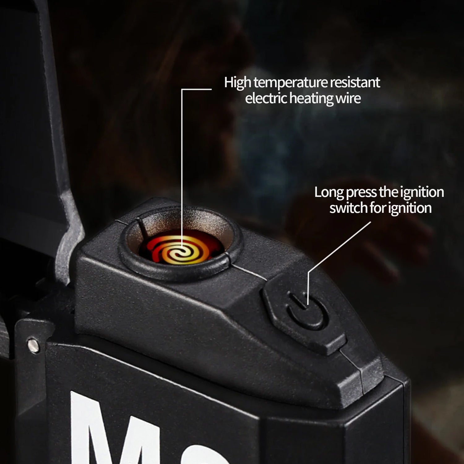 Portable torch lighter with high temperature resistant electric heating wire for safe ignition